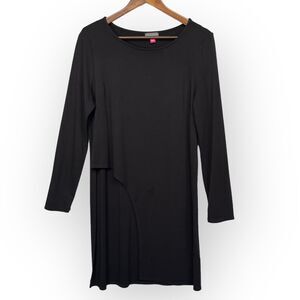 Vince Camuto Tunic Top Women Size M Black Long Sleeve Asymmetric USA Made‎